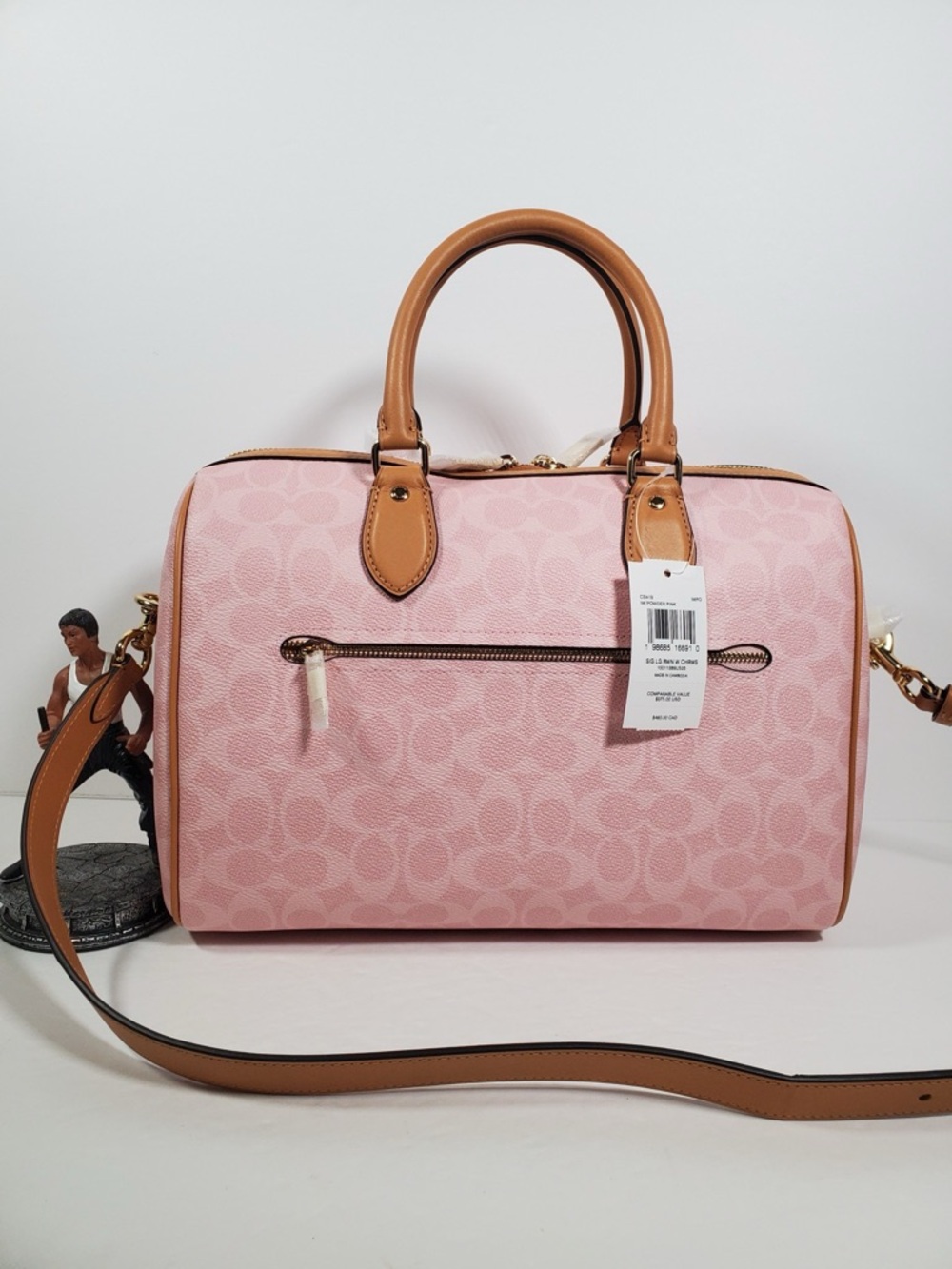 NWT!COACH Erin Shoulder Bag In Signature Canvas With Charms powder pink - Picture 4 of 12